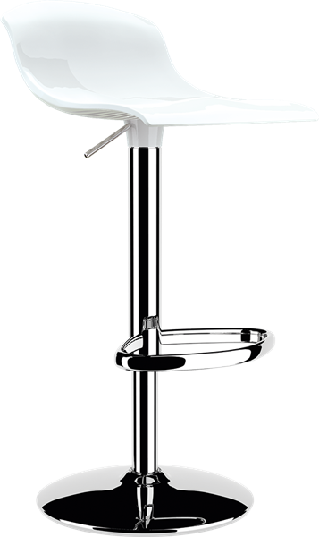 Siesta - ARIA - Polycarbonate and Chrome Barstool- GLOSSY WHITE  12-ALL-2-87