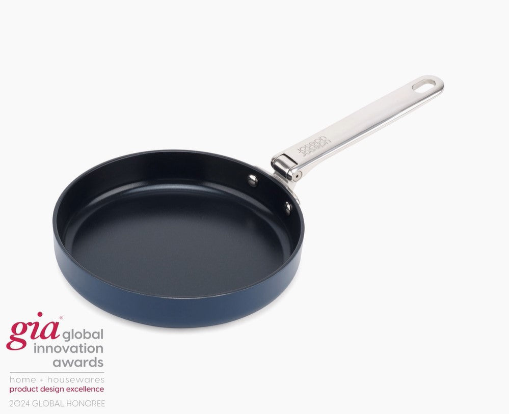 Space Folding Handle Ceramic Non-stick 8" Blue Frying Pan