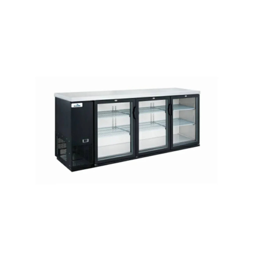 Glacier GBB-73G 73" Glass Three Door Back Bar Cooler