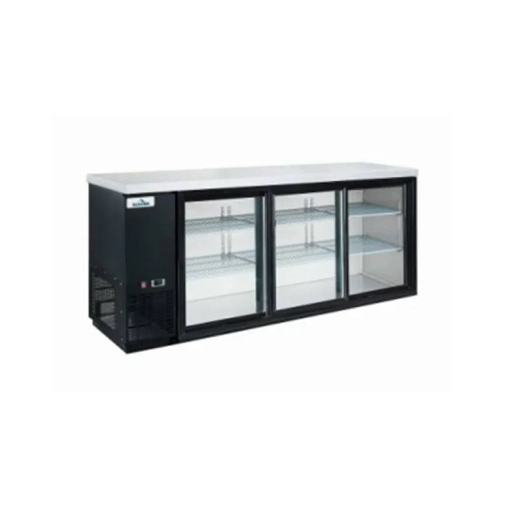 Glacier GBB-73GSD 73" Sliding Three Door Back Bar Cooler