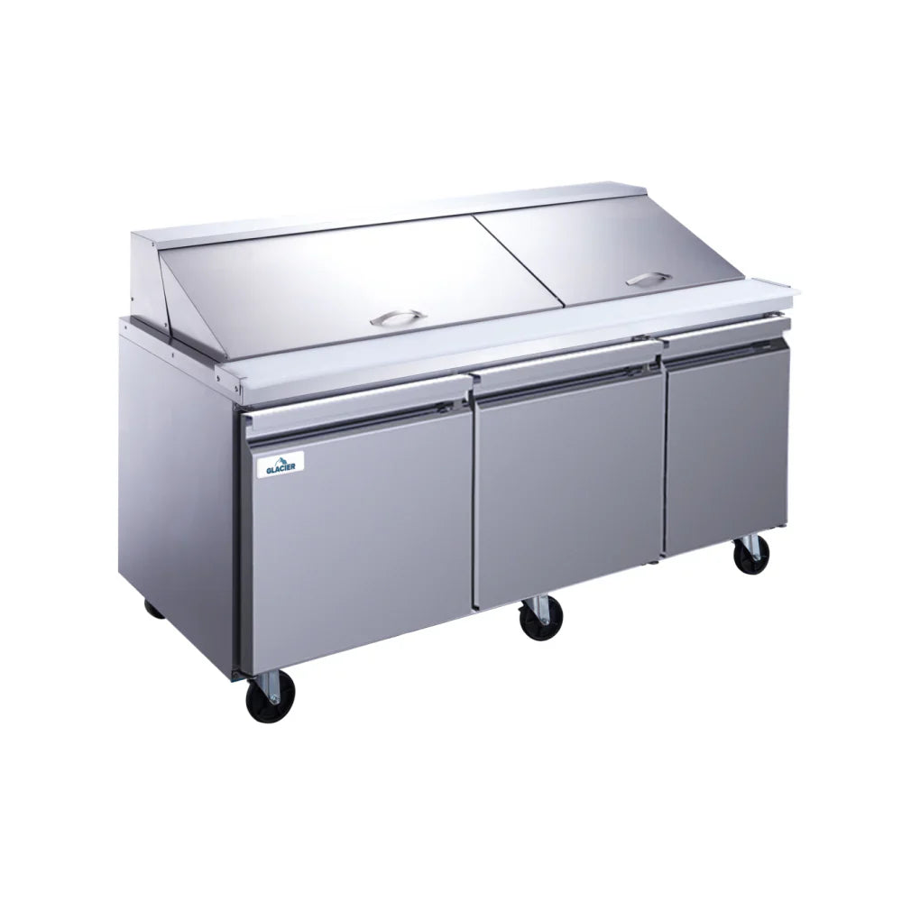 Glacier GMT-72-30 72" 3-Door Mega Top Prep Table