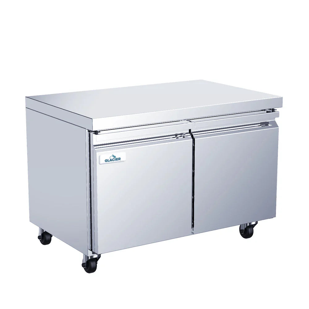 Glacier GUF-48 48" Solid 2-Door Undercounter Freezer