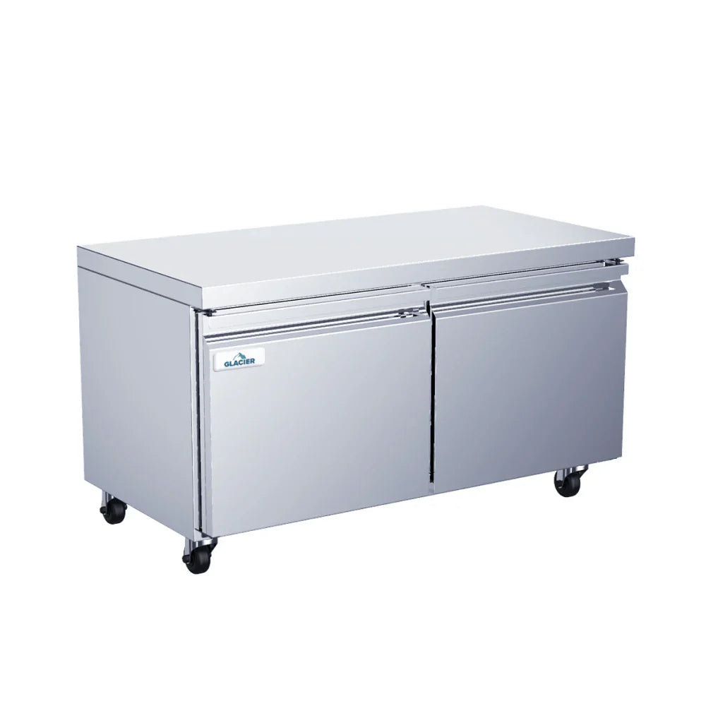 Glacier GUF-60 60" Solid 2-Door Undercounter Freezer