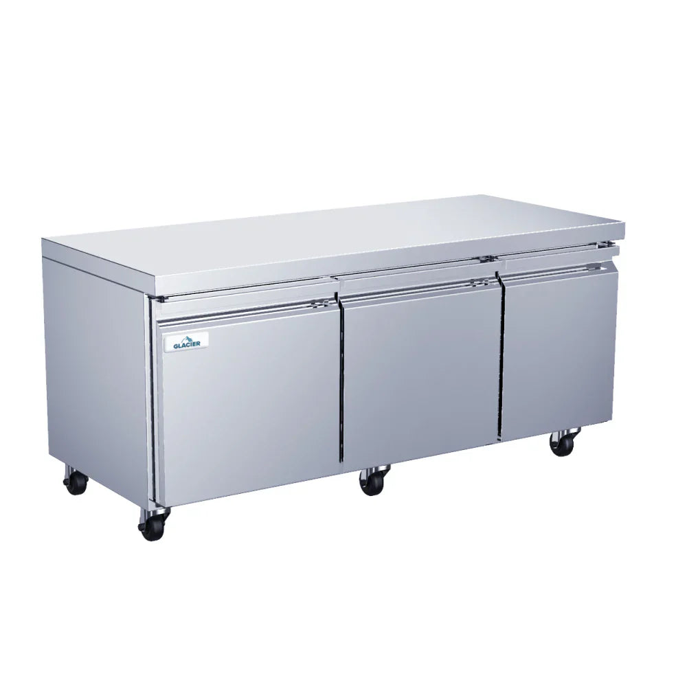 Glacier GUF-72 72" Solid 3-Door Undercounter Freezer