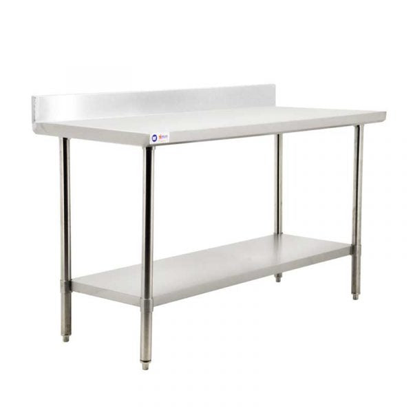 Omcan - 30" Depth All Stainless Steel Worktables With Backsplash