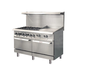 Range 60" - 6 burners - 24" T-stat griddle - IR-6B-24TG-60 | Kitchen Equipped