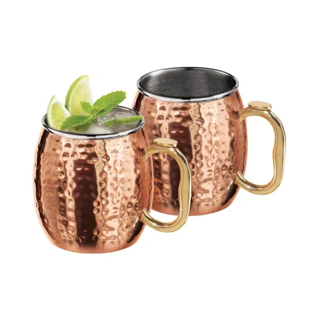Oggi - Set Of 2 Hammered Moscow Mule Mugs