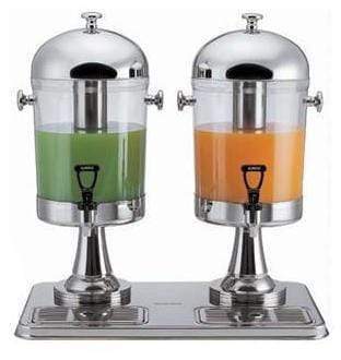 Omcan #19479 - Double Head Ice Cooled Juice Dispenser - 2 x 7.5 Litres | Kitchen Equipped