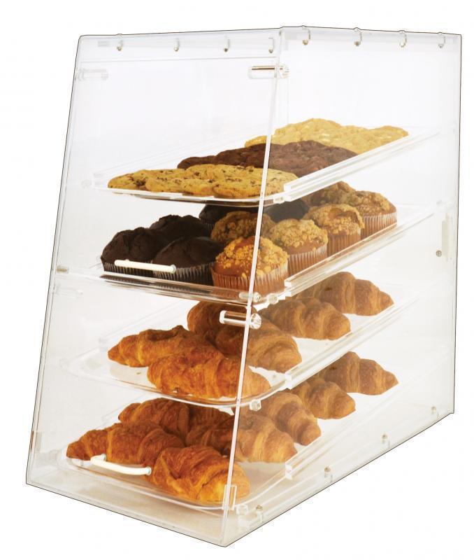 Omcan - 4 Tray Bakery Display Case with Front and Rear Doors - 14" Wide | Kitchen Equipped