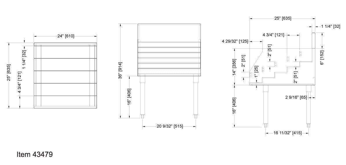 Omcan 43479 - Underbar Liquor Display Rack - Five Tier, 25" deep