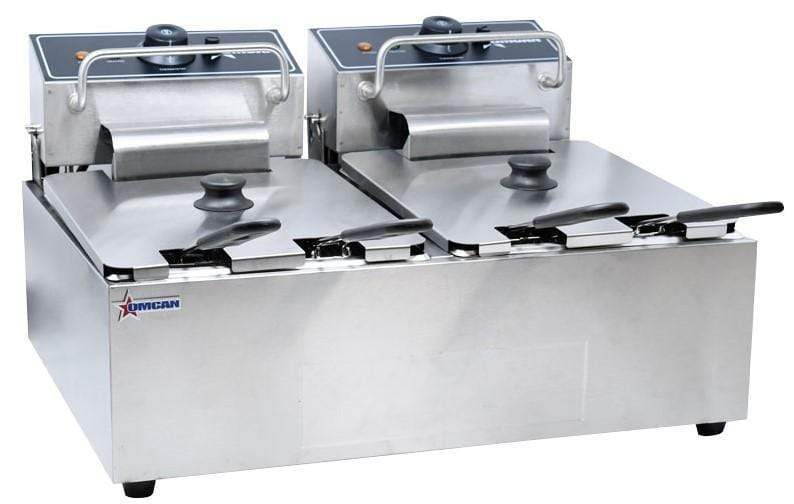 Omcan CE-CN-0012 - 24 lb. Electric Countertop Fryer - Two 12 lb. Tanks