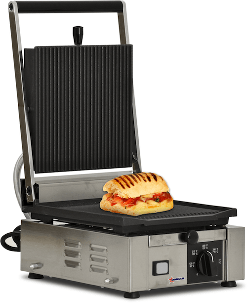 Omcan PG-IT-0483-R - 9" x 10" Grooved Panini Grill