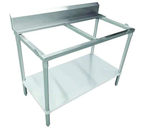 Omcan - Stainless Steel Solid Poly-top Tables WITH 6” BACKSPLASH