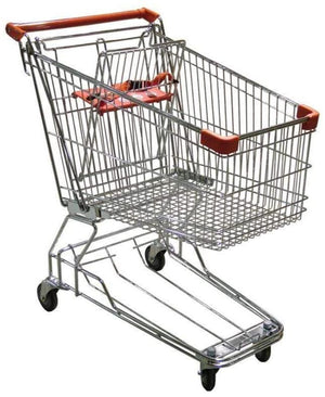 Omcan GSW-100 - Shopping Cart with Red Plastic Handles | Kitchen Equipped