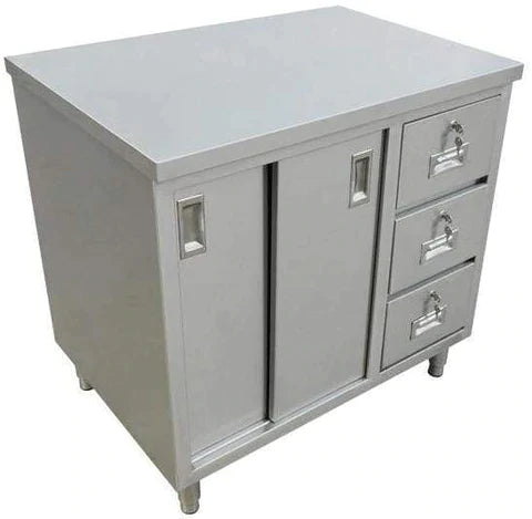 Omcan - Stainless Steel Work Table with Cabinet & Drawers - 24" Deep