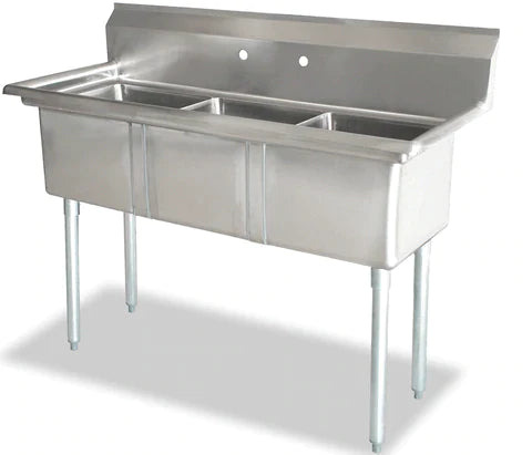 Omcan - Stainless Steel Three Compartment Sink