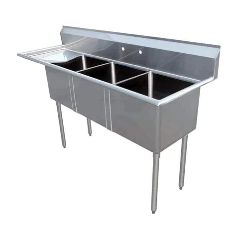 Omcan - Stainless Steel Three Compartment Sink