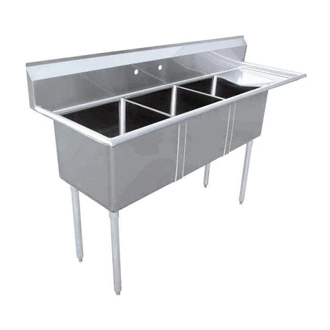 Omcan - Stainless Steel Three Compartment Sink