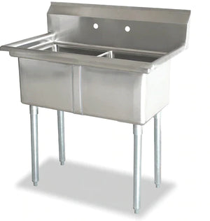 Omcan - Stainless Steel Two Compartment Sink