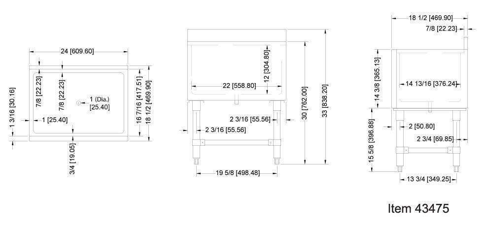 Omcan - Underbar Ice Bin - 18.5" deep