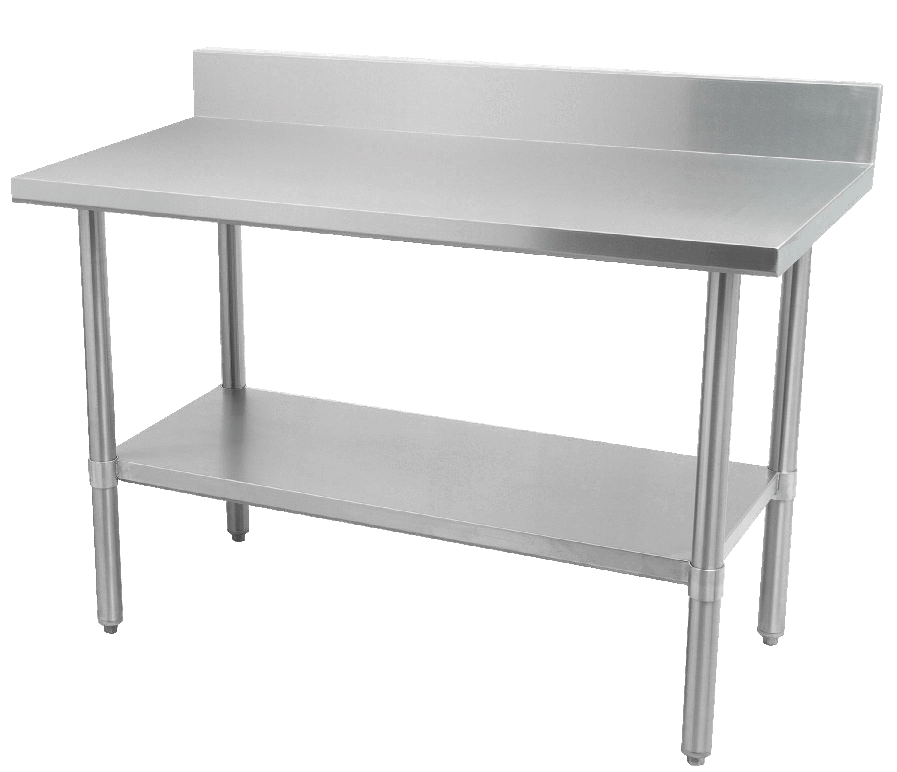 Thorinox - ALL Stainless Steel Work Table with Undershelf & Backsplash - 24" Deep | Kitchen Equipped