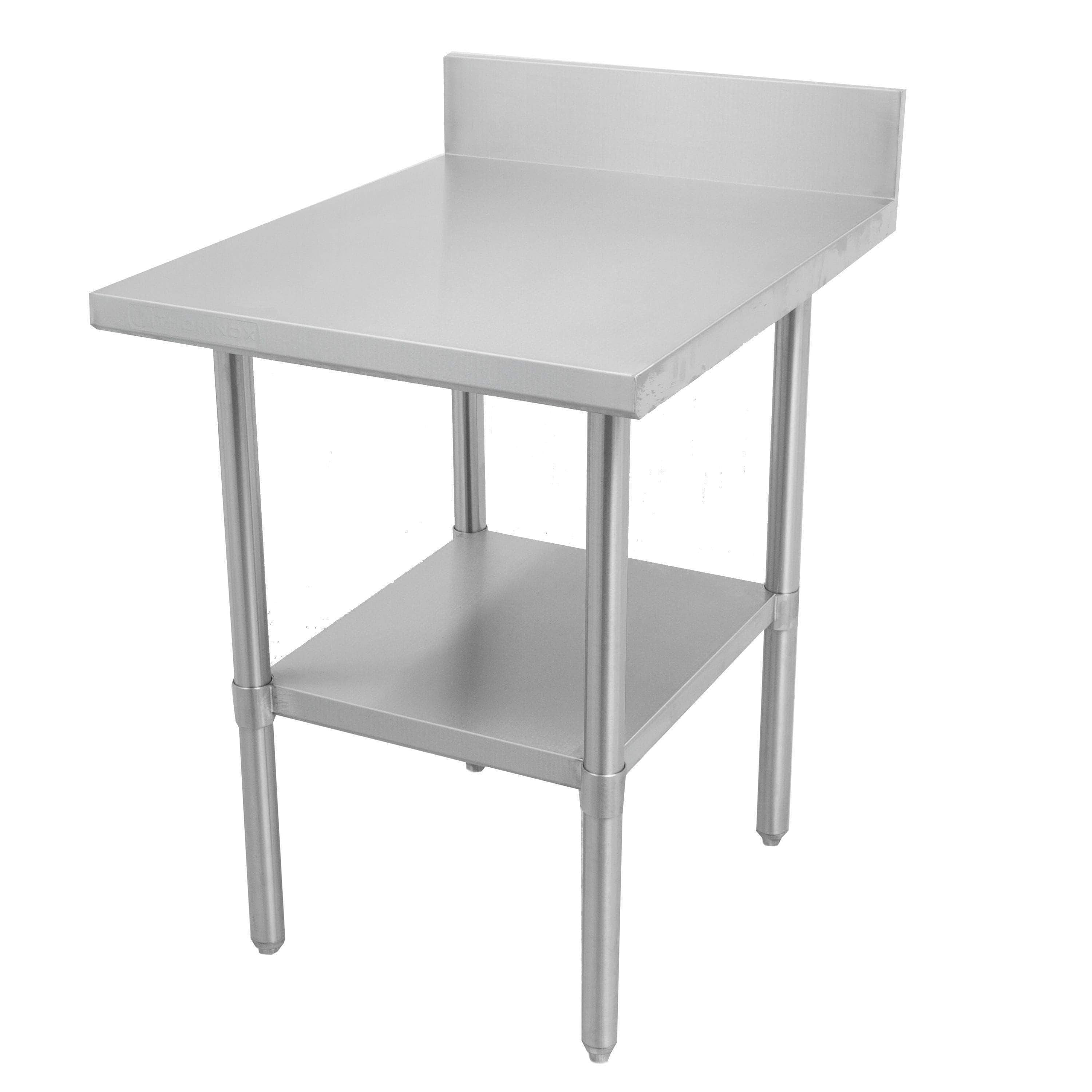 Thorinox - ALL Stainless Steel Work Table with Undershelf & Backsplash - 24" Deep